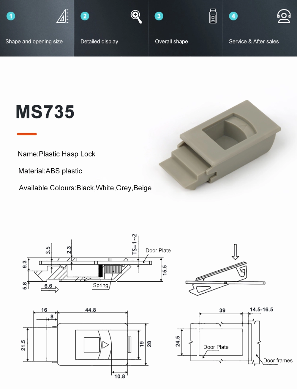 Distribution Box Cabinet Plastic Hasp Lock